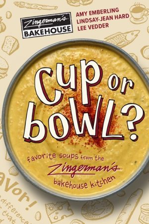 Zingerman's Bakehouse logo with the title cup or bowl playfully positioned over a bowl of soup